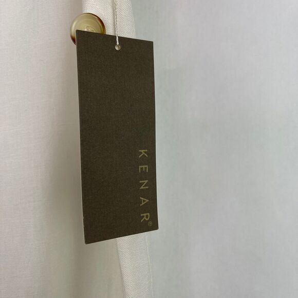 Kenar White Linen Blend Wide Leg Pants Women's Sz 10 New - Picture 4 of 5